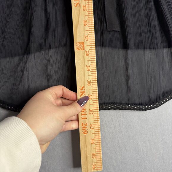 Diane Von Furstenberg Dress Womens 0 Black Sheer‎ Sol Beaded Silk Goddess Boho - Picture 5 of 7